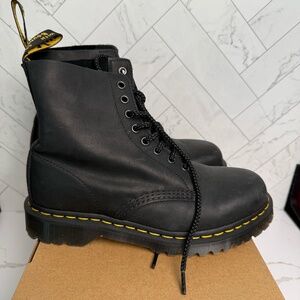 Dr. Martens 1460 Pascal Waxed Full Grain Leather Lace Up Boots Size 8